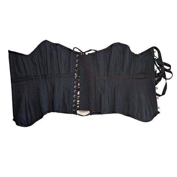 Black Rose and Dragon Brocade boned and laced corset size M-L - Picture 3 of 9